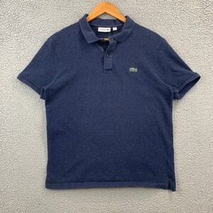 Lacoste Men's Blue Heather XL Polo Shirt Slim Fit Cotton Embroidered